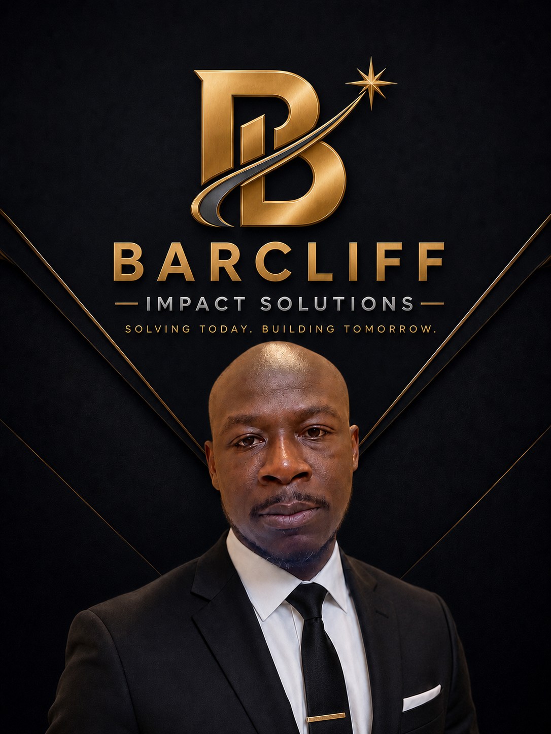 Robert Barcliff in front of the Barcliff Impact Solutions mark